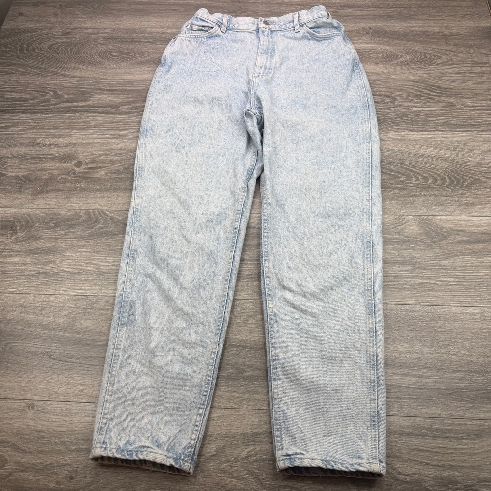 Vintage Lee Jeans Womens 28 Light Acid Wash High Rise Straight 90s Mom USA Made
